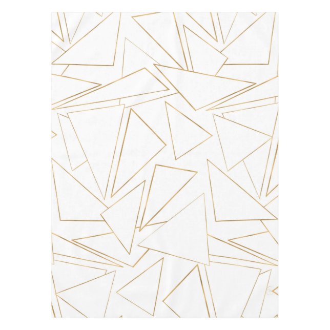 Nappe Triangles minimalistes d'or blanc (Devant)