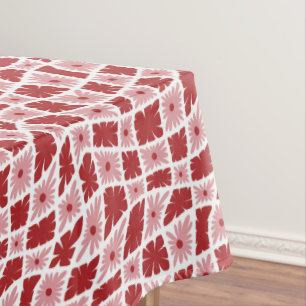 Nappe Trippy super 60s Flower Checks Rouge rose