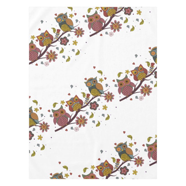 Nappe Trois hiboux sur branche (Devant)