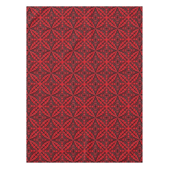 Nappe Tuiles marocaines - rouge foncé et noires (Devant)