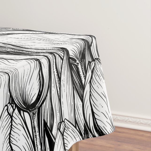 Nappe Tulipes en noir et blanc (In Situ)