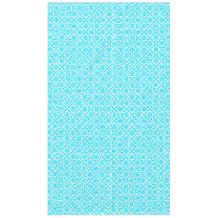 Nappe Turquoise Clair et Motif Géométrique Amusant Blanc