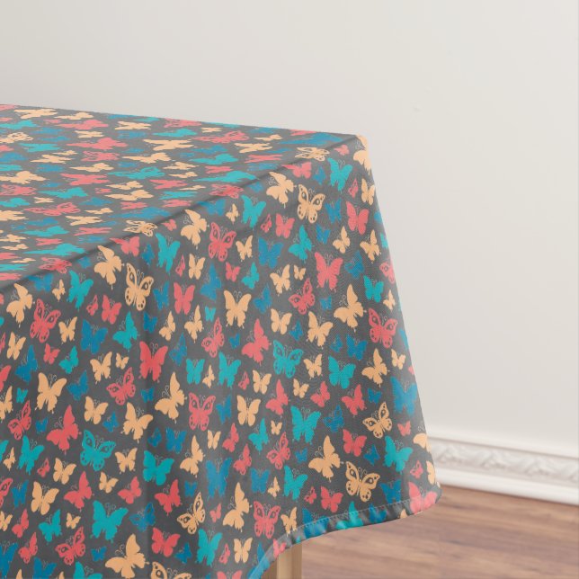 Nappe Turquoise rose mignon contemporain papillon gris (In Situ)