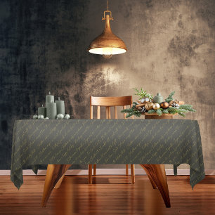 Nappe Typographie de Noël en or vert Motif36 ID1009