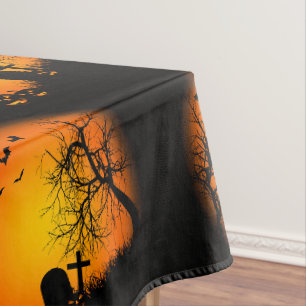 Nappe Un joli cimetière d'Halloween d'Orange Noir