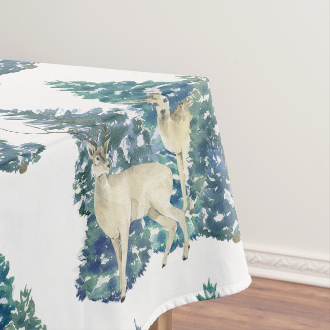 Nappe Une Paire De Cerfs Dans La Forêt D'Hiver (In Situ)