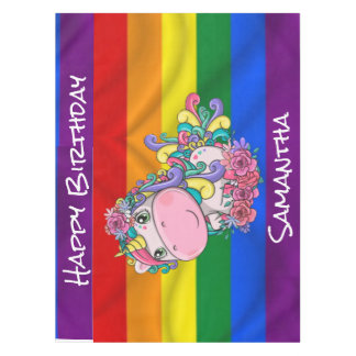 Nappe Unicorn Anniversaire Rainbow Tablecloth