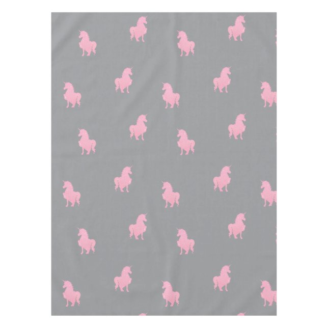 Nappe Unicorne rose invisible sur gris (Devant)