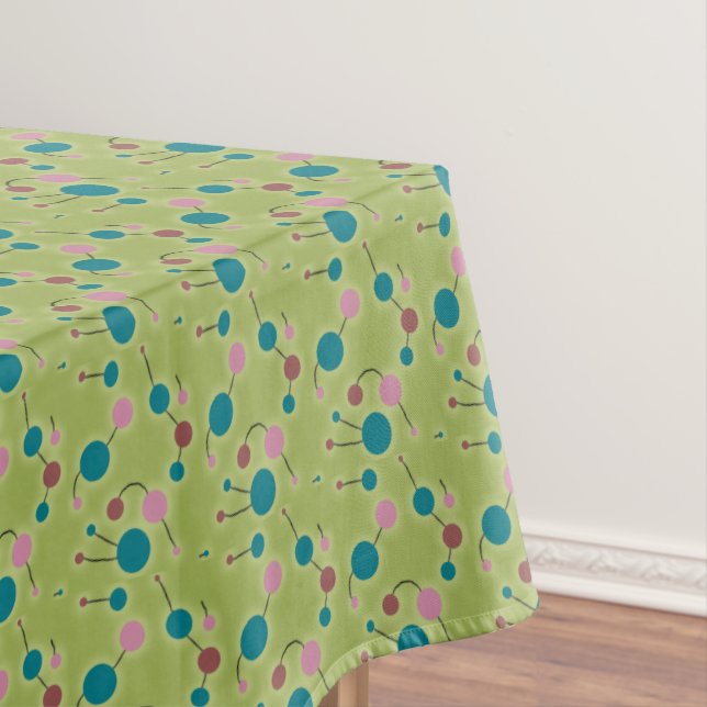 Nappe Univers à pointillés rétros vert (In Situ)