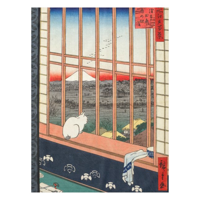 Nappe Utagawa Hiroshige - Champs de riz Asakusa (Devant)