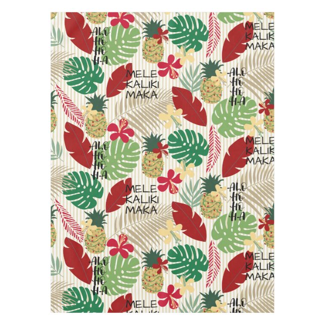 Nappe Vacances tropicales hawaïennes ALO-HO-HA  (Devant)