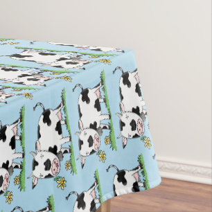 Nappe Vache mignonne en vert dessin animé sur le terrain