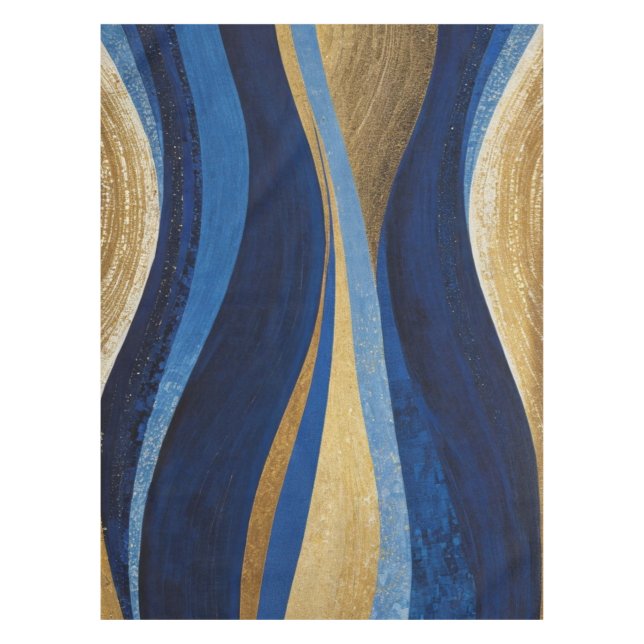 Nappe Vagues bleues et or (Devant)