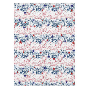 Nappe Vagues rouges blanches et bleues avec des étoiles