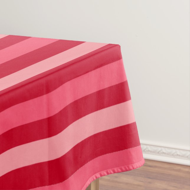 Nappe Valentines rayures rouge et rose (In Situ)