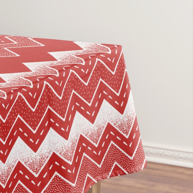 Nappe Valentines rouge et blanc Motif Chevron (In Situ)