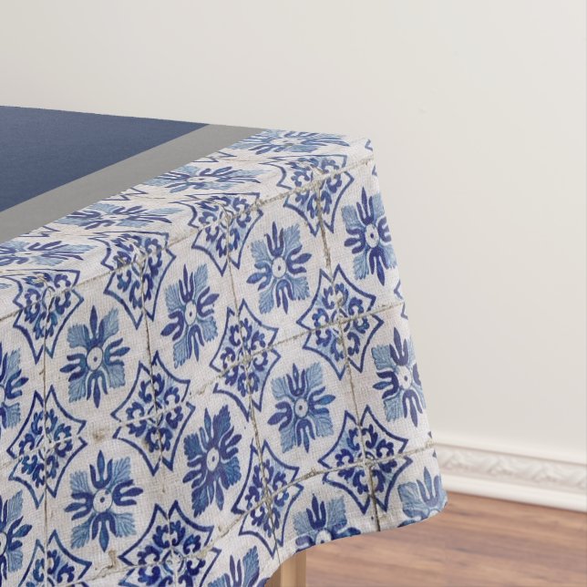 Nappe Vase floral élégant Monogramme de chinoiserie bleu (In Situ)