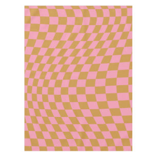 Nappe Vérifier Pink Mustard À damiers Motif Checkerboard