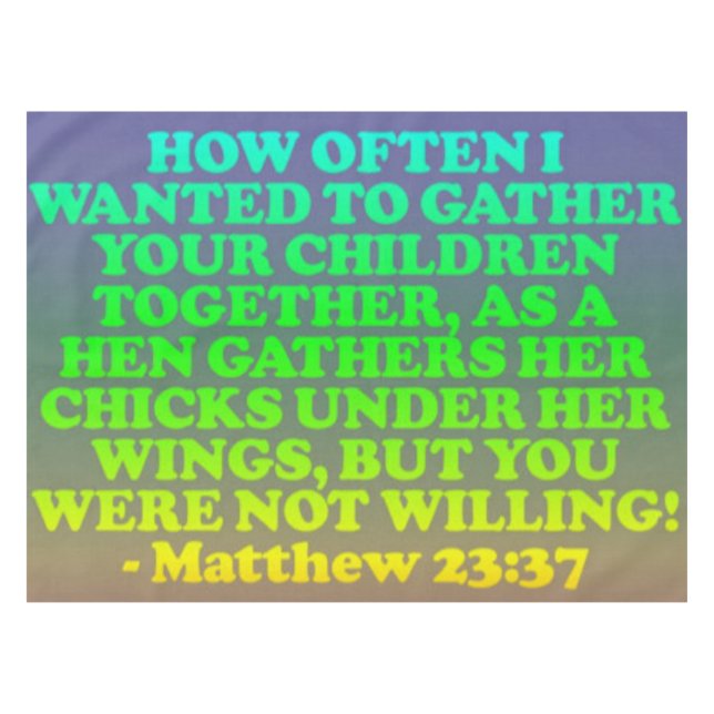 Nappe Vers de bible de 23h37 de Matthew. (Devant (Horizontal))