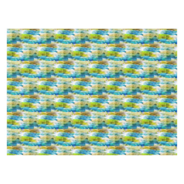 Nappe Vert abstrait d'aquarelle, bleu (Devant (Horizontal))