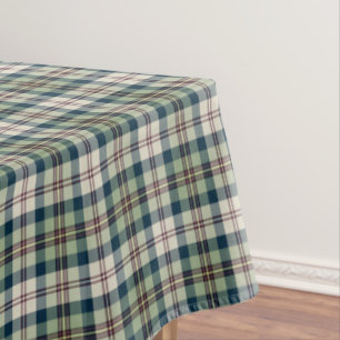 Nappe Vert, bleu marine et plaid de crème