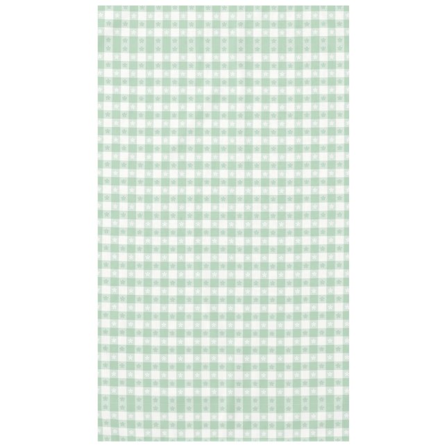 Nappe vert en bon état, blanc, guingan, floral, pays (Devant)
