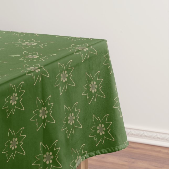 Nappe Vert et Tan Edelweiss Outline Motif  (In Situ)