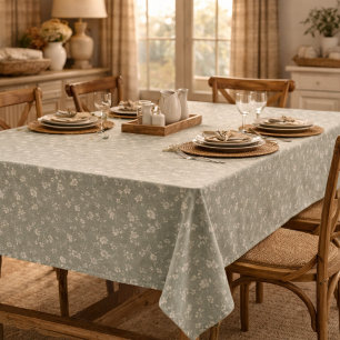 Nappe Vert sauge floral, Maison de campagne, Cottagecore