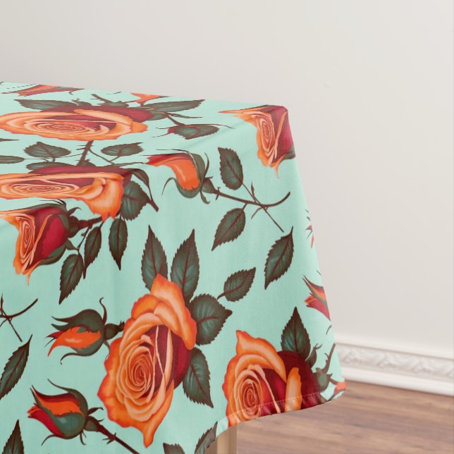 Nappe Vibrant Orange And Red Roses (In Situ)