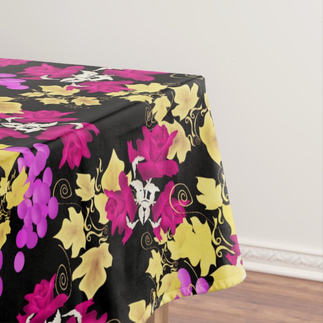Nappe Vigne de raisin sans soudure Fleurs roses florales (In Situ)