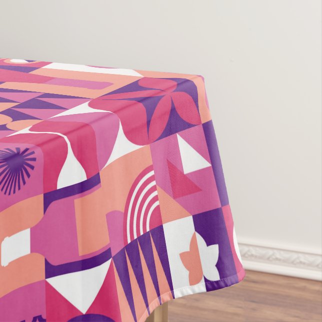 Nappe Vin rose violet rétro Bauhaus Motif (In Situ)