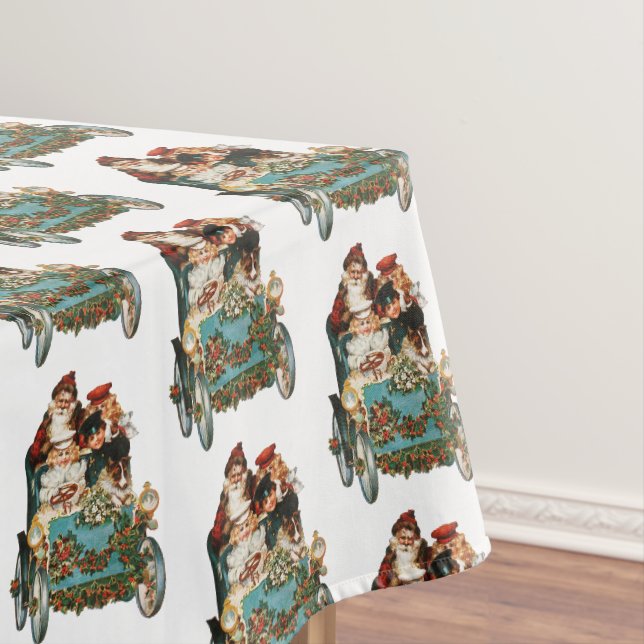 Nappe Vintage Antique Noël Père Noël (In Situ)