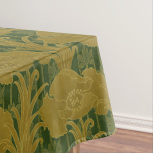 Nappe Vintage Art Nouveau Fleurs de Pavot Motif