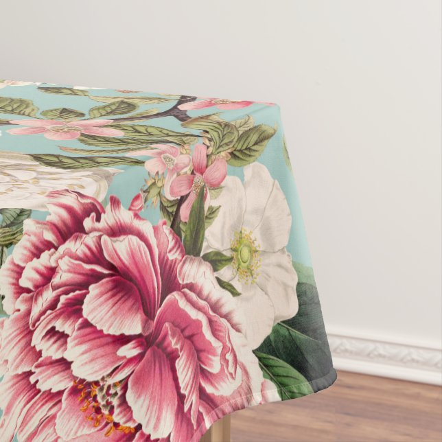 Nappe Vintage Jardin Botanique Fleurs Motif (In Situ)