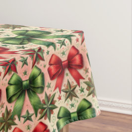 Nappe Vintage Noël Étoiles et vaches Motif