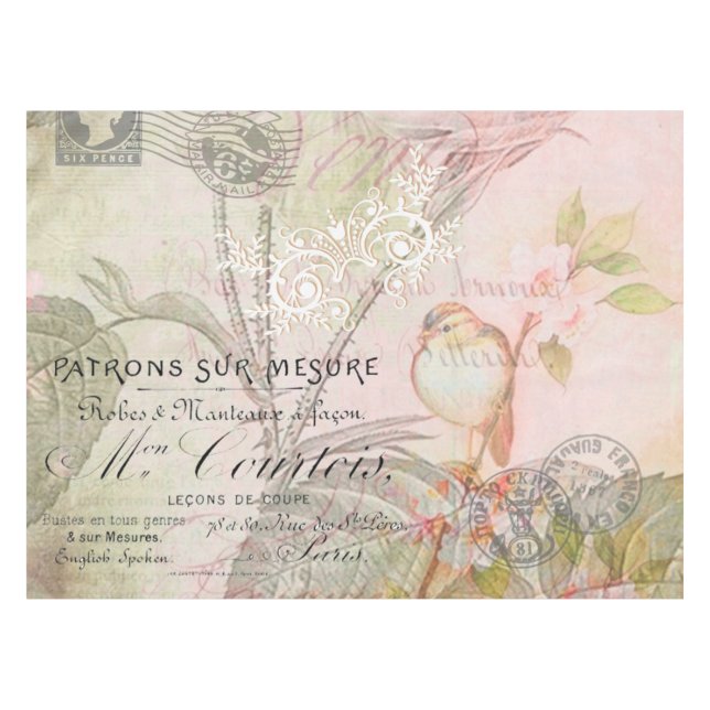 Nappe vintage rose floral (Devant (Horizontal))