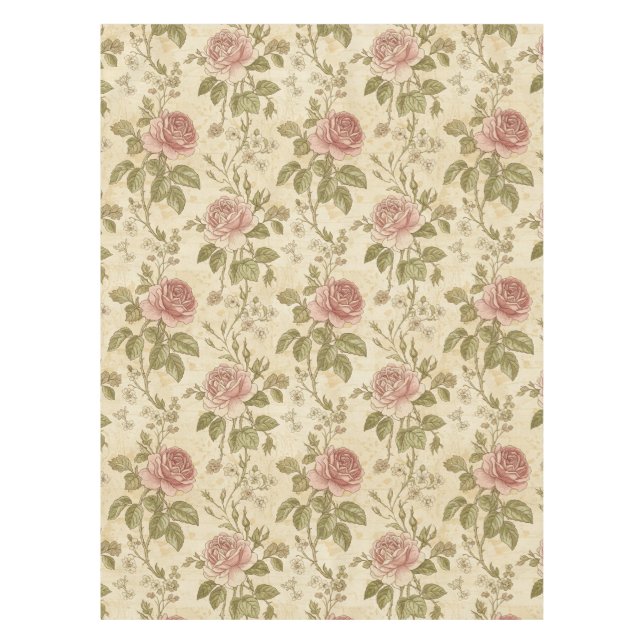 Nappe Vintage Rose Floral Pattern (Devant)