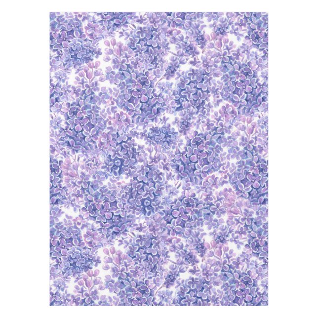 Nappe Violette aquarelle fleurs lilas (Devant)