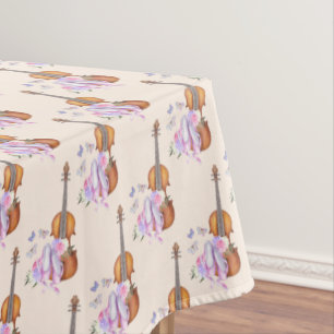 Nappe Violon, Chaussures de Ballet, Fleurs et Papillons