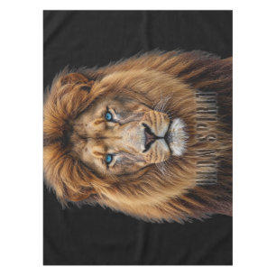 Nappe Visage de Lion Majestueux aux Yeux Bleus   Faune A