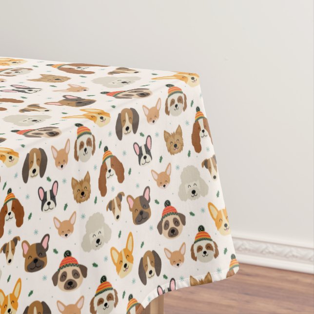 Nappe Visages de chiens en hiver Casquette Motif de vaca (In Situ)