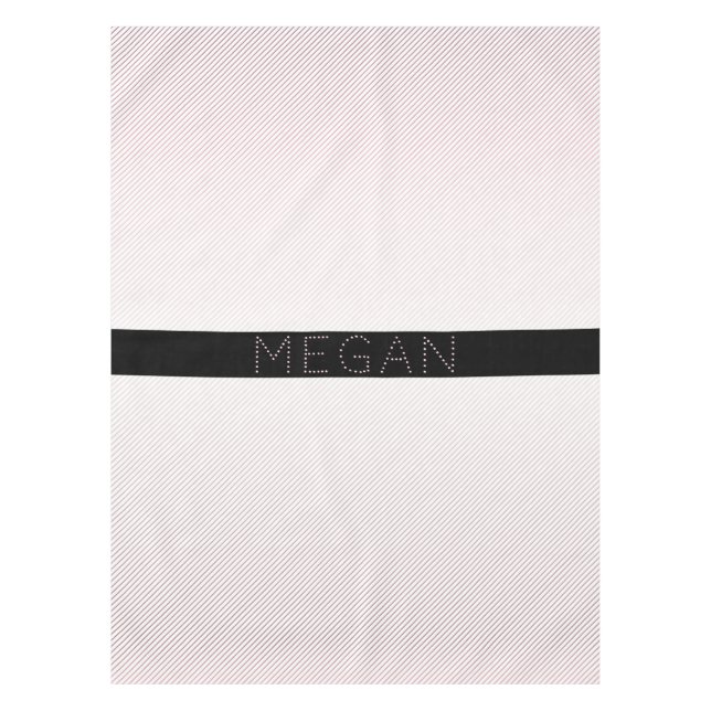 Nappe Votre nom | Blanc fin et Rose subtil Ombre Stripes (Devant)
