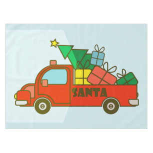 Nappe Vue latérale du camion père Noël Joyeux Noël