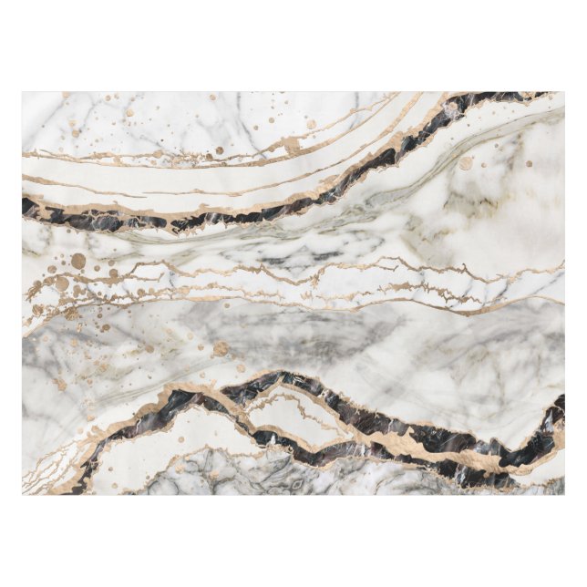 Nappe White and Black Marble Textures Abstract (Devant (Horizontal))