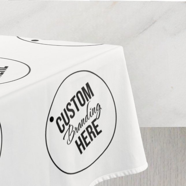 Nappe White Custom Trade Show Restaurant Business Logo (logo trade show tablecloth)