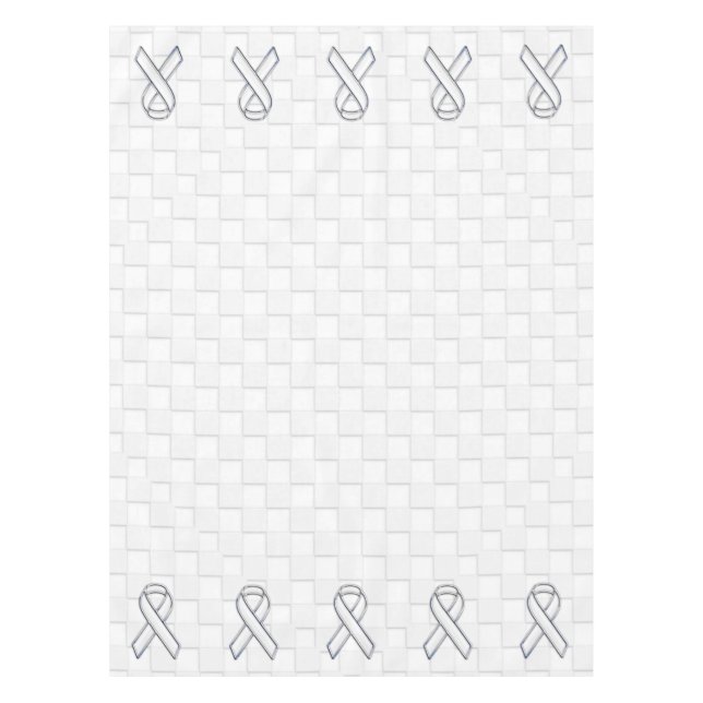 Nappe White Ribbon Awareness Checkers Style (Devant)