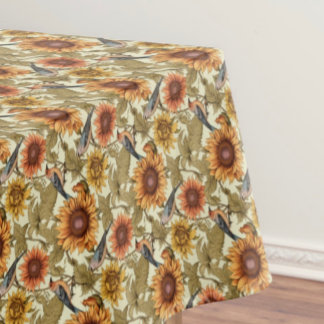 Nappe William Morris Tournesols d'automne Oiseaux Automn