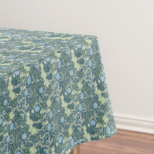 Nappe William Morris Vintage Floral Bleu Vert algues