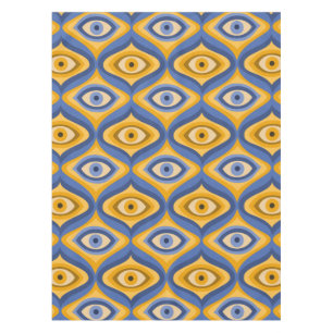 Nappe Yellow Blue Eye Art Déco Motif géométrique
