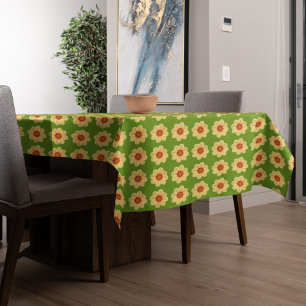 Nappe Yellow Dahlia Floral Pattern on Green